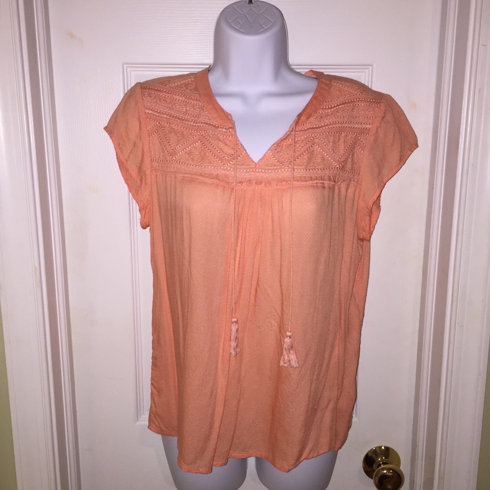 🍑 Hinge Coral Blouse